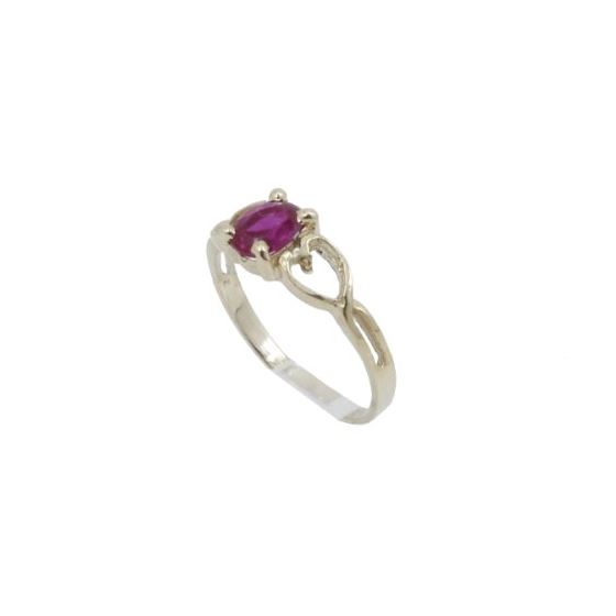 10k Yellow Gold Syntetic red gemstone ring ajjr44 Size: 3 1