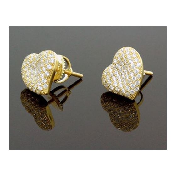 Sterling Silver Heart Shape Fashion Hand Set Stud Earrings ME0213 1