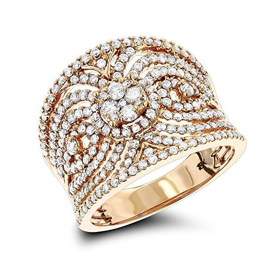 18K Gold Designer Diamond Right Hand Ring For Wome