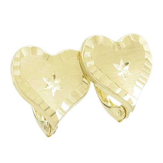 Womens 10k Yellow gold Yellow gold heart earring 1