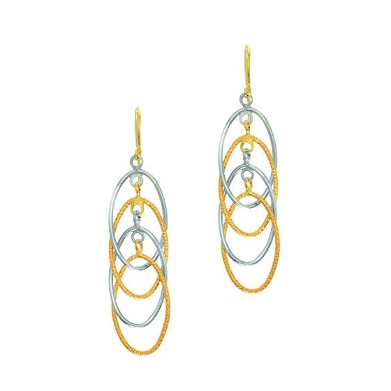 14K Yellow White Gold Ladies Drop Earrings ER3475