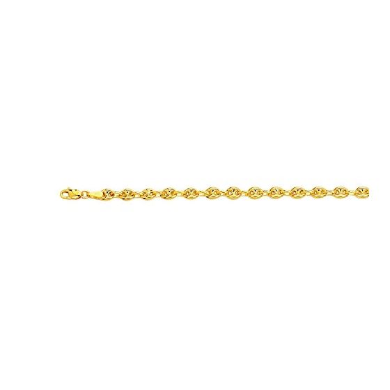 "14K Yellow Gold Puffed Mariner Chain 24"" inches long x4.7mm wide"