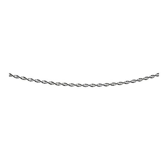 Sterling Silver 3.4 mm Wide Ruthenium Plated Polished Diamond Cut Two Tone Like Sparkle Chain 7 Inch