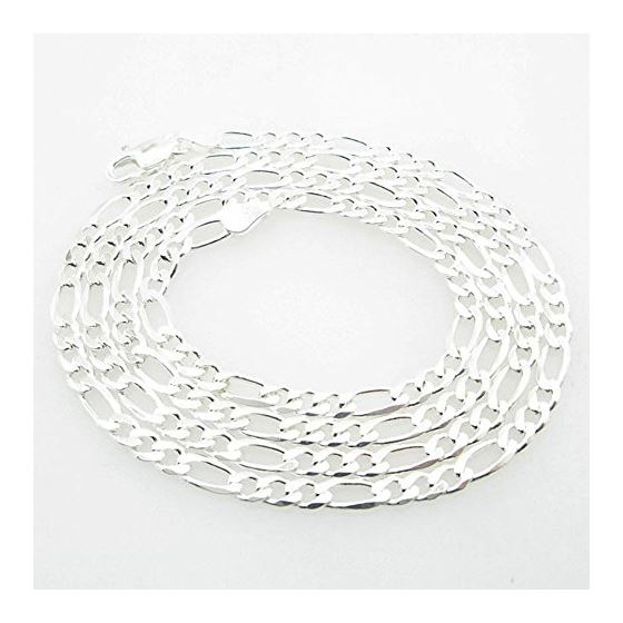 Silver Figaro link chain Necklace BDC86 1