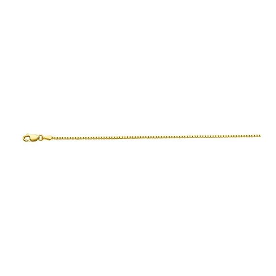 10K Yellow Gold 1.2mm wide Diamond Cut Octagon Box Chain with Lobster Clasp