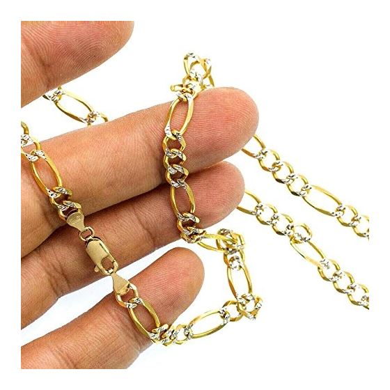 10K Diamond Cut Gold SOLID FIGARO Chain - 20 Inches Long 5.5MM Wide 3