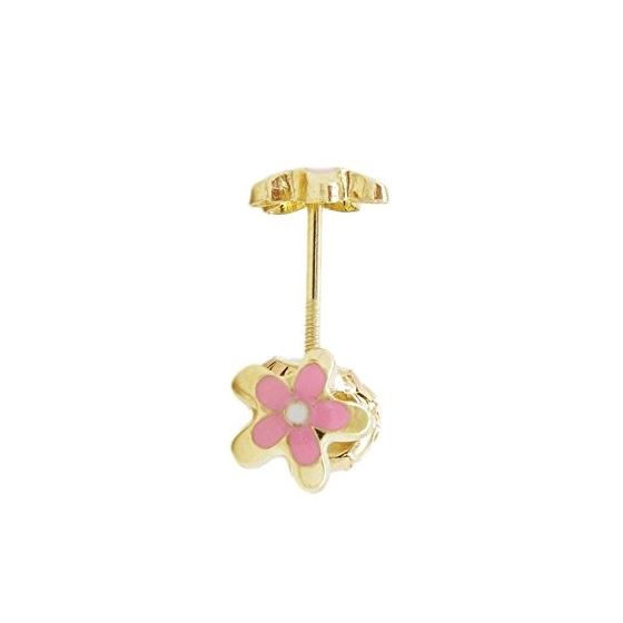 14K Yellow gold Flower stud earrings for Children/Kids web11 1