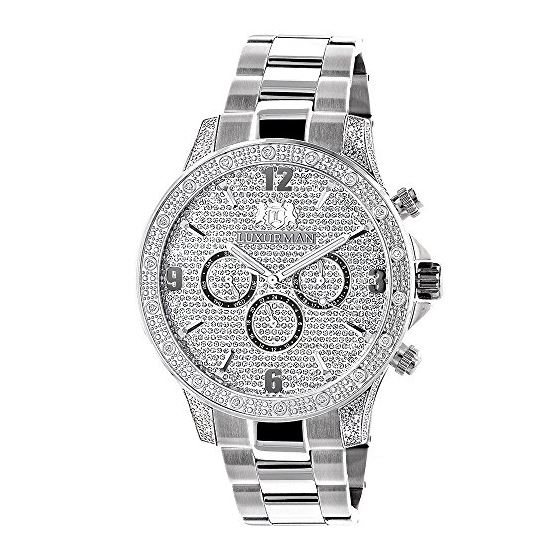 Celebrity Liberty Genuine Diamond Watch for Men 0.5ct Swiss Movt by Luxurman 1