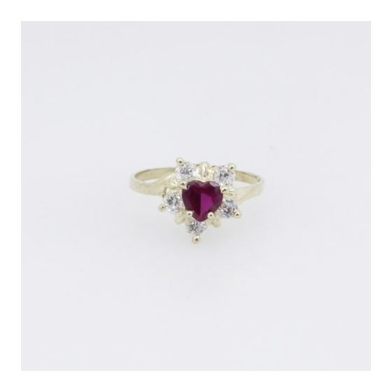 10k Yellow Gold Syntetic red gemstone ring ajr44 Size: 8.75 3