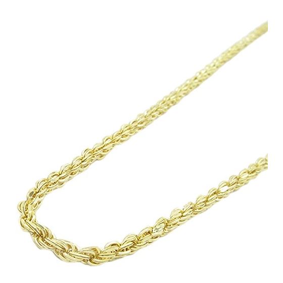 "Mens 10k Yellow Gold skinny rope chain ELNC25 30"" long and 3mm wide 1"