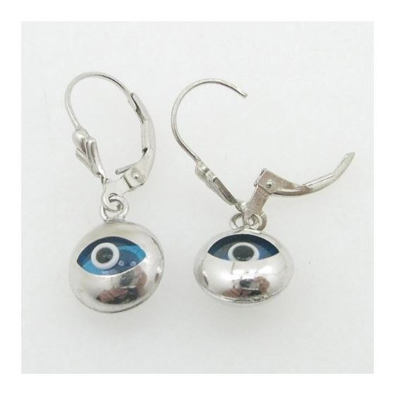 Ladies Sterling Silver evil eye dangle earrings 3