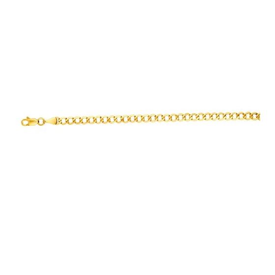 14K Yellow Gold 4.4mm wide Diamond Cut Curb Lite Chain with Lobster Clasp 1