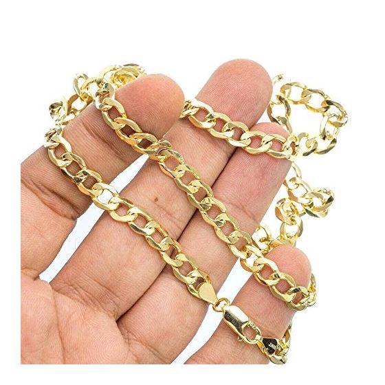 10K YELLOW Gold HOLLOW ITALY CUBAN Chain - 24 Inches Long 6.7MM Wide 3