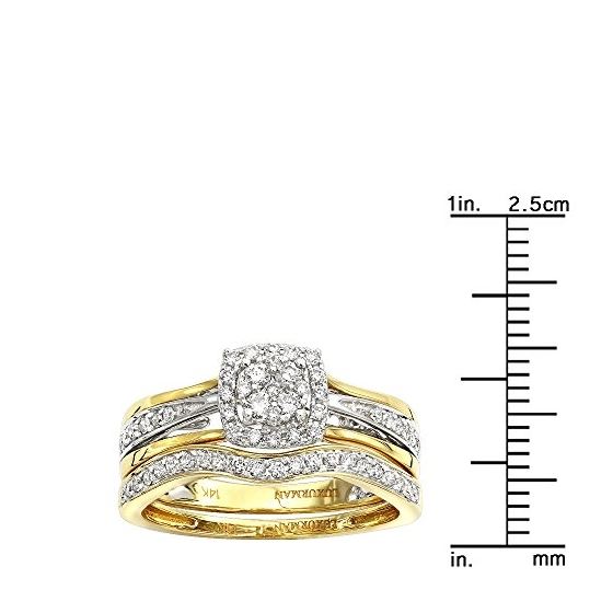 Affordable 14K Gold Diamond Engagement Ring Set-3