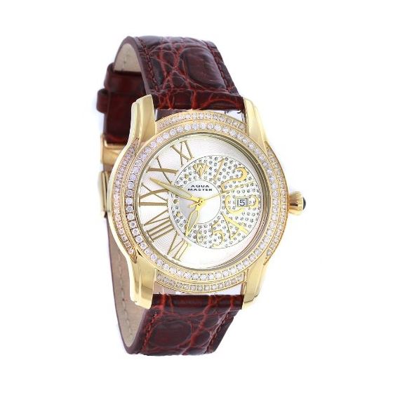 Men's Classic 1.70Ct Diamond Watch With Red Le