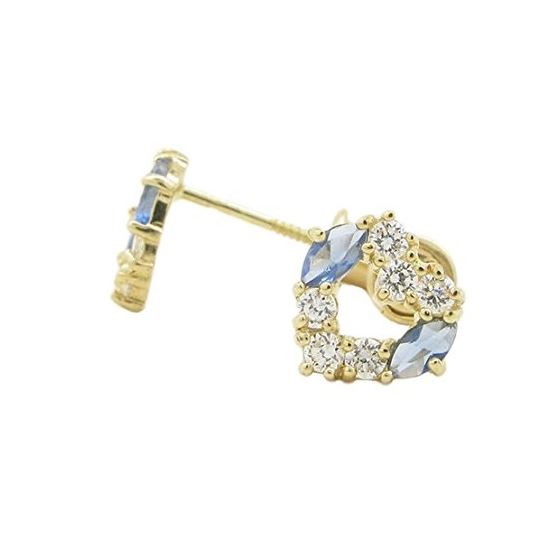 14K Yellow gold Heart fancy cz stud earrings for Children/Kids web436 1