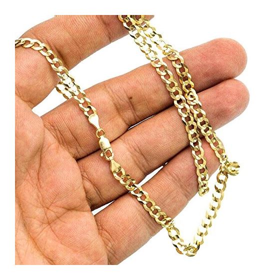 14K YELLOW Gold SOLID ITALY CUBAN Chain - 20 Inches Long 4.5MM Wide 3