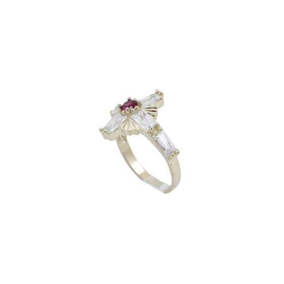 10k Yellow Gold Syntetic red gemstone ring ajr19 Size: 8 1