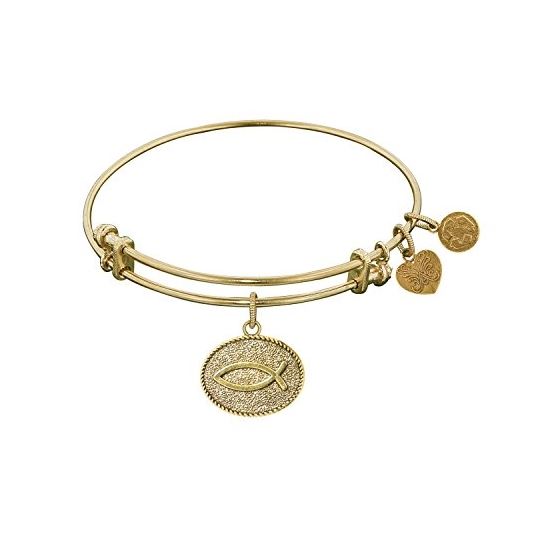 Angelica Ladies Religious Collection Bangle Charm 7.25 Inches (Adjustable) GEL1048