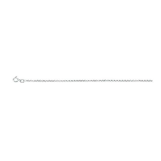 10K 18 inch long White Gold 1.90mm wide Diamond Cut Rolo Chain with Spring Ring Clasp FJ-080WR-18
