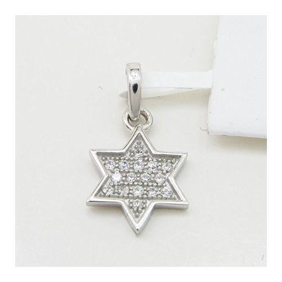 Womens White star of david cz pendant Silver34 3