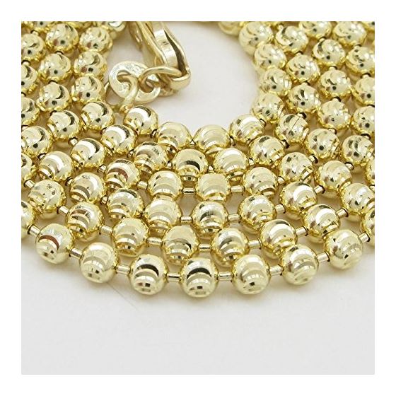 "14K Yellow gold moon cut bead link chain 24"" Long 3MM Wide MLC33 3"