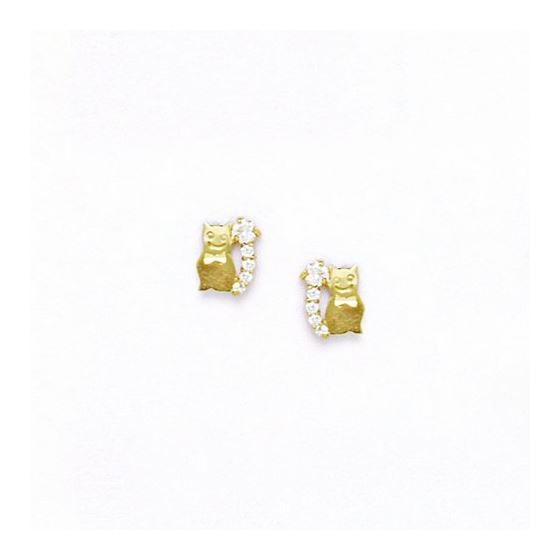 14K Yellow Gold elephant bear horse animal earrings screw back Size: Actual Image