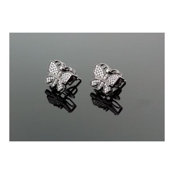 Sterling Silver Butterfly Fashion Hand Set Stud Earrings ME0209 1