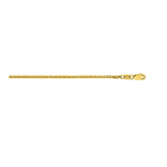 "14K Yellow Gold Square Wheat Chain 18"" inches long x1.8mm wide"