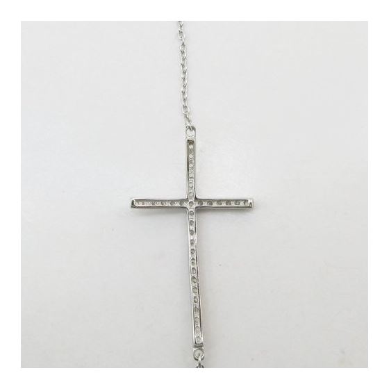 Womens Sterling silver White jesus cross pendant necklace 3