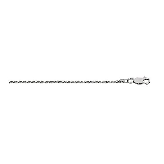 Silver with Rhodium Finish 1.5mm wide Diamond Cut Spiga Chain with Lobster Clasp