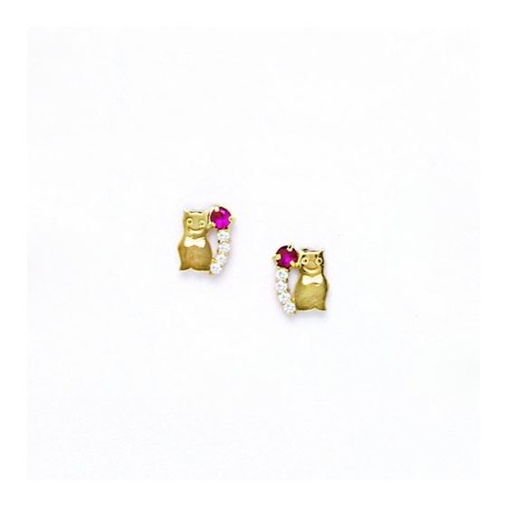 14K Yellow Gold elephant bear horse animal earrings screw back Size: Actual Image