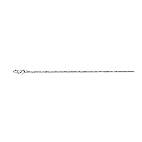 10K 18 inch long White Gold 1.5mm wide Diamond Cut Sparkle Chain with Lobster Clasp FJ-025WSC-18