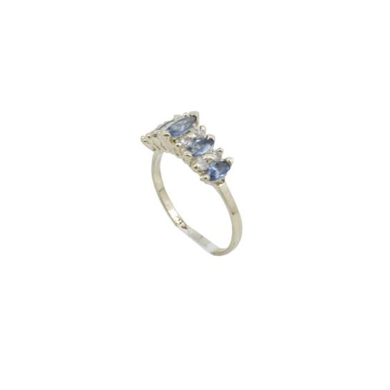 10k Yellow Gold Syntetic blue gemstone ring ajr68 Size: 8 1