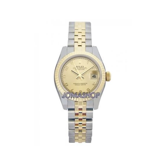 Rolex Datejust Champagne Arabic Dial Jubilee Bracelet Two Tone Ladies Watch 179173CAJ