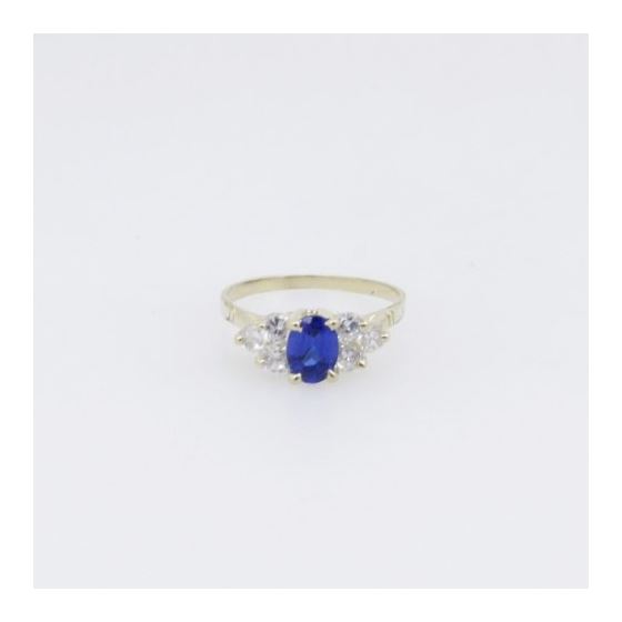 10k Yellow Gold Syntetic blue gemstone ring ajr18 Size: 7 3