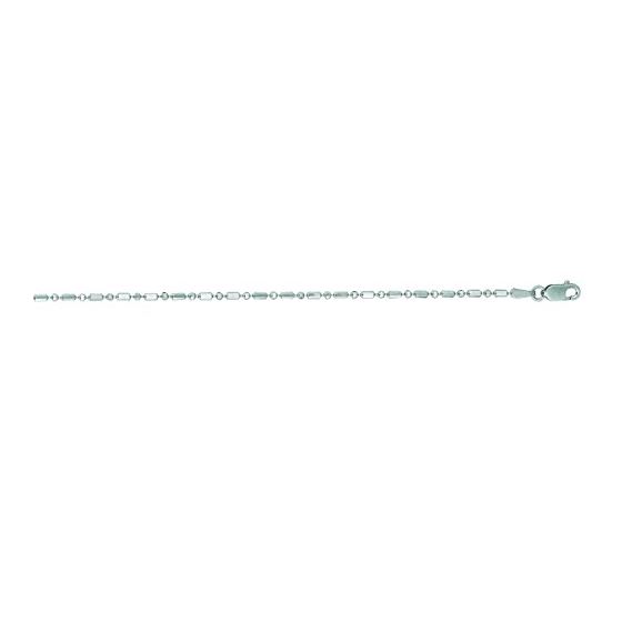 "14K White Gold Diamond Cut Bead Chain 20"" inches long x1.5mm wide"