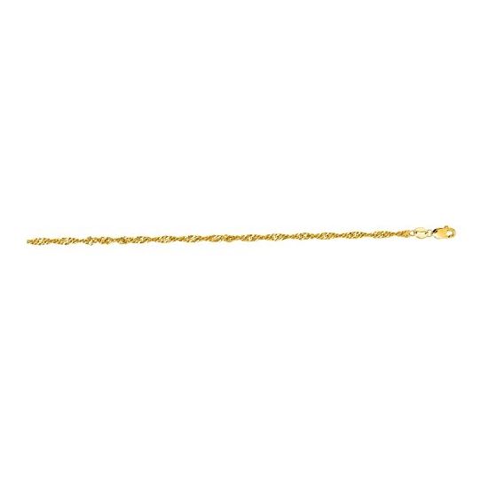 "10K Yellow Gold Singapore Chain 7"" inches long x wide"