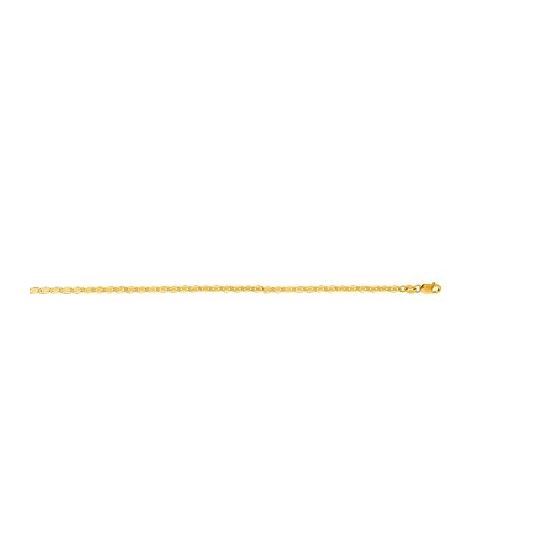 10K 24 inch long Yellow Gold 2.30mm wide Diamond Cut Mariner Link Chain with Lobster Clasp