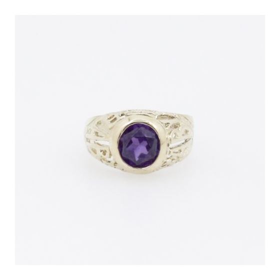 10k Yellow Gold Syntetic purple gemstone ring ajjr69 Size: 2 3