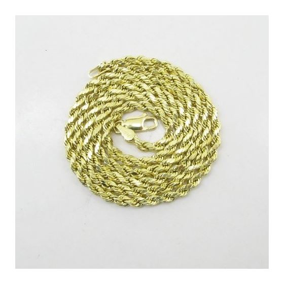 "Mens 10k Yellow Gold rope chain ELNC29 20"" long and 3mm wide 3"
