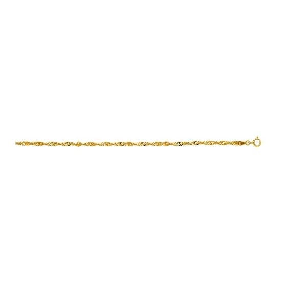 "10K Yellow Gold Singapore Chain 7"" inches long x wide"