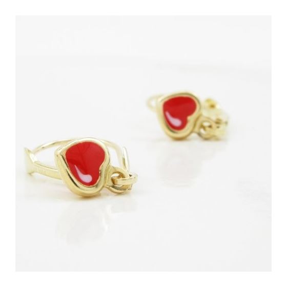 14K Yellow gold Heart chandelier earrings for Children/Kids web464 3