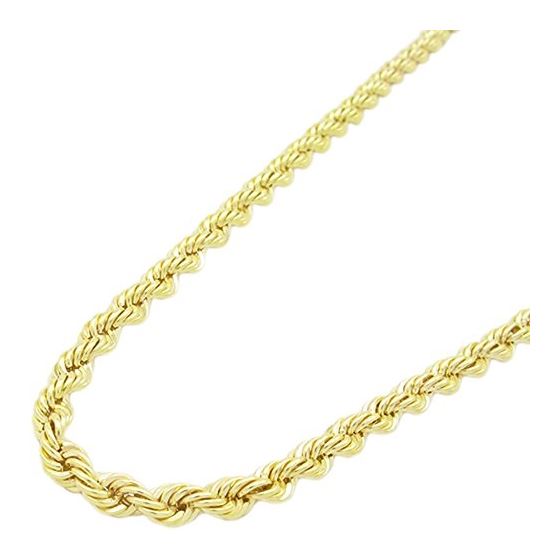 Mens 10k Yellow Gold rope chain ELNC14 22 inch long and 3mm wide 1