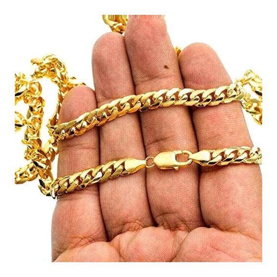 10K YELLOW Gold SOLID ITALY MIAMI CUBAN Chain - 32 Inches Long 6.4MM Wide 3