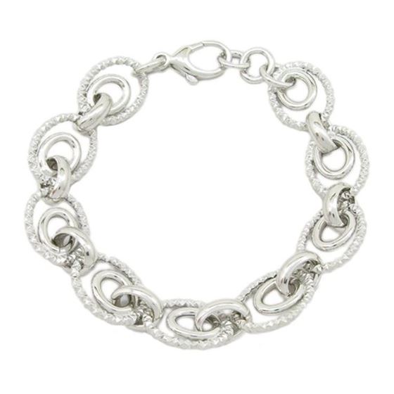 Womens Sterling silver Multi round link bracelet 1