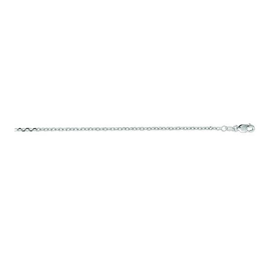 14K White Gold 1.8mm wide Diamond Cut Cable Link Chain with Lobster Clasp 1