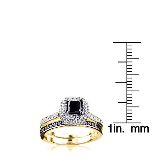 10K White Black 1.2 Ctw Diamonds Unique Bridal E-3