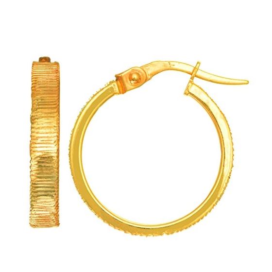 14K Yellow Gold Ladies Hoop Earrings ER3484