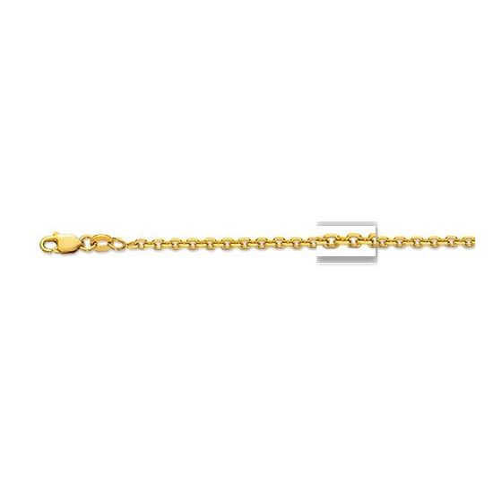 14K Yellow Gold 2.3mm wide Diamond Cut Cable Link Chain with Lobster Clasp 1